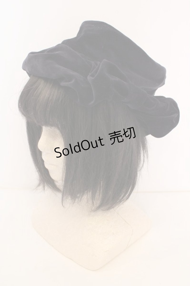 画像1: Jane Marple / 別珍ワイヤー入りハット  ネイビー O-26-09-08-1070-JM-AC-IG-OS (1)