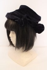 画像1: Jane Marple / 別珍ワイヤー入りハット  ネイビー O-26-09-08-1070-JM-AC-IG-OS (1)