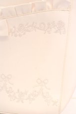 画像2: Chalmiere / クラシカル刺繍トートバッグ 250×340×120mm オフシロ O-26-09-08-1080-AX-BG-IG-OS (2)