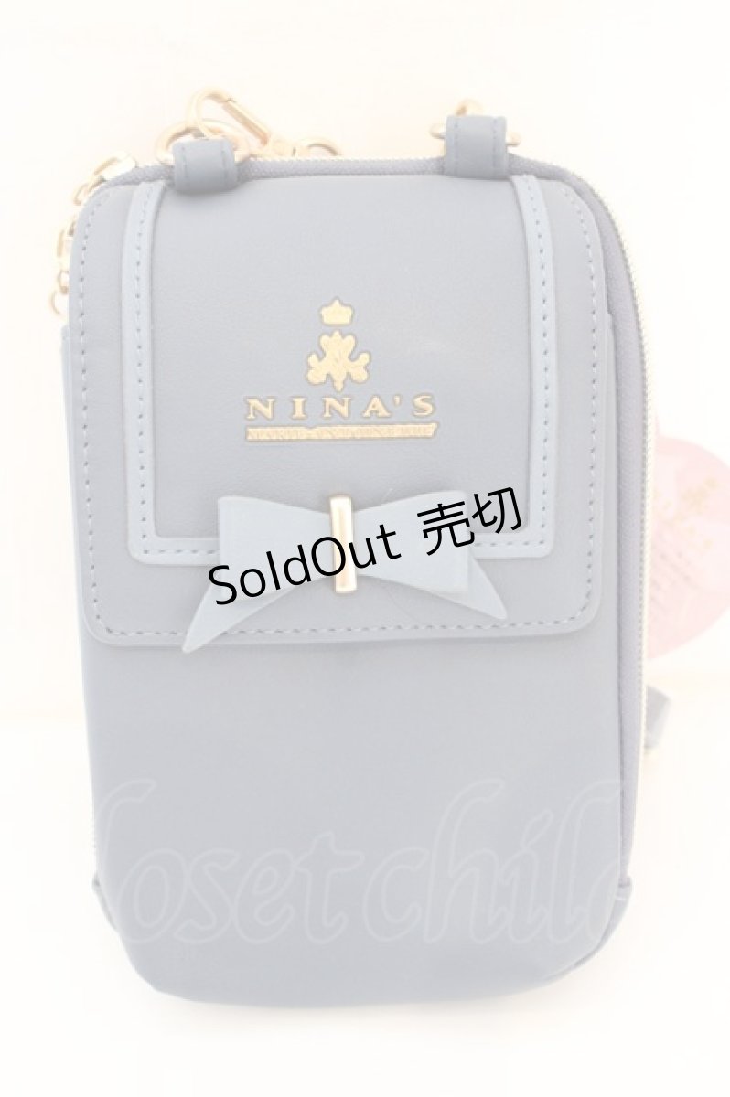 画像1: m petit by misako / NINA'S スマホショルダー  ブルー O-26-09-08-1010-LO-BG-IG-OS (1)