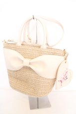 画像1: m petit by misako / チャーム付き2WAYバッグ  オフシロ×ナチュラル O-26-09-08-1022-LO-BG-IG-OS (1)