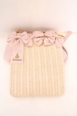 画像1: m petit by misako / NINAS コラボストローポシェット  ピンク×ナチュラル O-26-09-08-1024-LO-BG-IG-OS (1)