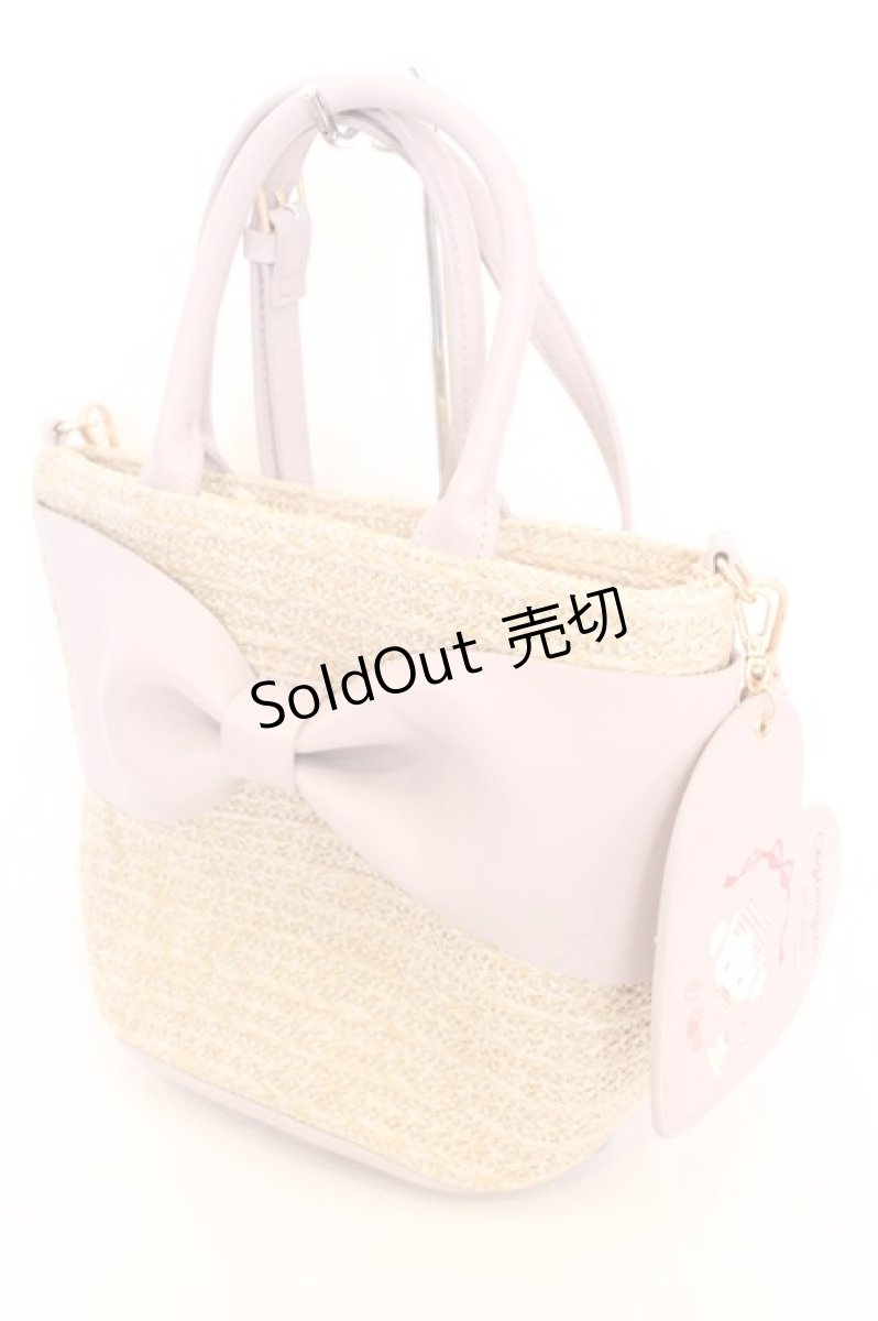 画像1: m petit by misako / チャーム付き2WAYバッグ  ナチュラル×ピンク O-26-09-08-1029-LO-BG-IG-OS (1)