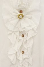 画像2: metamorphose / スタンドカラービショップスリーブブラウス  シロ O-26-09-08-057-ME-BL-IG-OS (2)