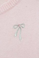 画像2: Emily Temple cute / リボン刺繍カーディガン  ピンク O-26-09-08-062-ET-TO-IG-OS (2)