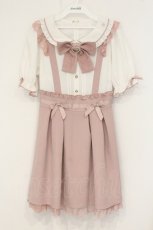 画像1: LIZ LISA / サスペンダー付きドッキングワンピース 0 ホワイトｘピンク O-26-09-08-071-LO-OP-YM-OS (1)