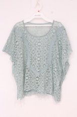 画像1: axes femme / 総レースアンサンブルのレースチュニック M グリーン O-26-09-08-075-AX-TO-OW-OS (1)