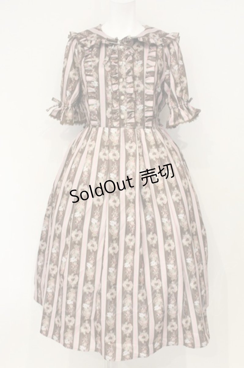 画像1: axes femme kawaii / RosyBear柄ワンピース M ピンク×ブラウン O-26-09-08-012-AX-OP-OW-OS (1)