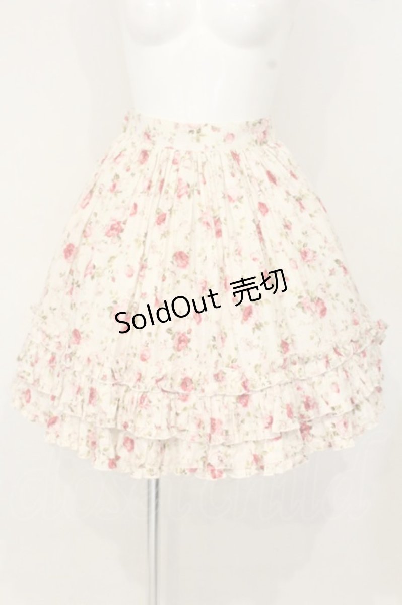 画像1: metamorphose / ローズブーケフリルスカート  オフシロ O-26-09-08-013-ME-SK-IG-OS (1)