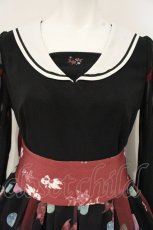 画像2: Royal Princess Alice / 絢爛金魚振袖セーラーワンピース(少女主義的水彩画家たまコラボレーション)  クロ×シロ×アカ O-26-09-08-015-LO-OP-OW-OS (2)