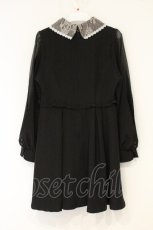 画像4: Rojita / 衿レーススリットシアー袖ワンピース  クロ O-26-09-10-032-LO-OP-IG-OS (4)