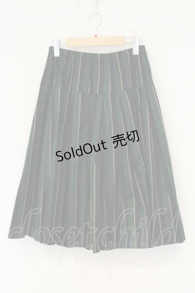 画像1: Jane Marple / Regimental stripe gored skirt M グリーン×ネイビー O-26-09-10-039-JM-SK-IG-OS (1)