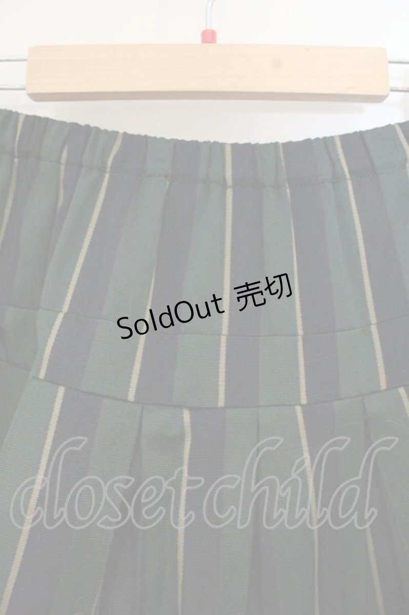 画像2: Jane Marple / Regimental stripe gored skirt M グリーン×ネイビー O-26-09-10-039-JM-SK-IG-OS (2)
