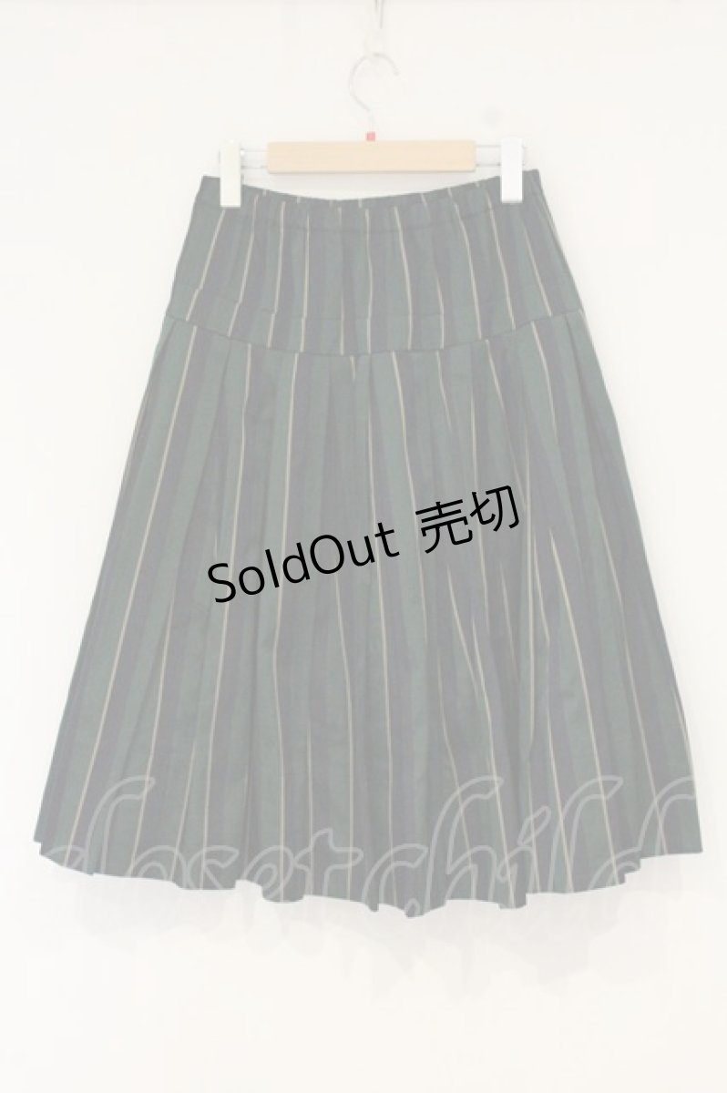 画像3: Jane Marple / Regimental stripe gored skirt M グリーン×ネイビー O-26-09-10-039-JM-SK-IG-OS (3)