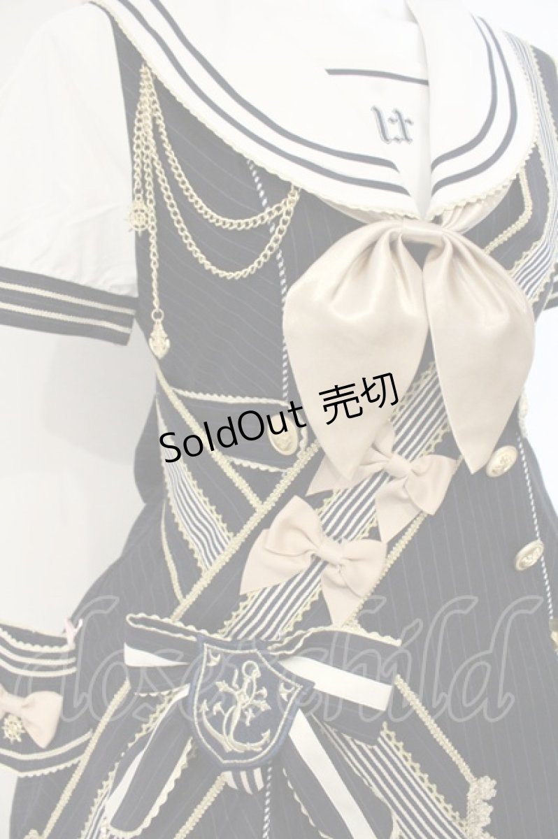 画像2: Lost Tree / 帆風〜Akademie der Meeresbriste」 夏服セーラーワンピース  ネイビー×シロ O-26-09-10-006-LO-OP-IG-OS (2)