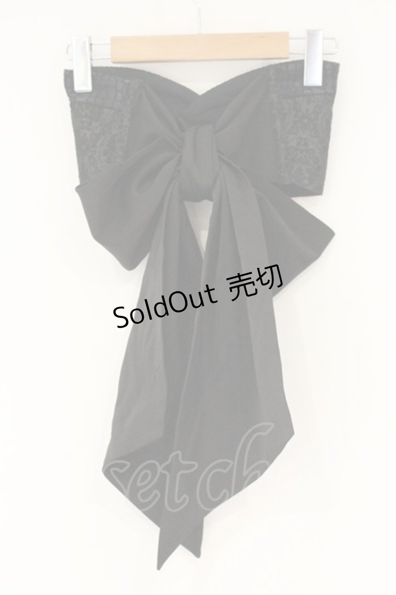 画像3: Qutie Frash / プレミアムセット2024-朧月-　リボンコルセット  ブラック O-26-09-10-077-QU-ZA-OW-OS (3)