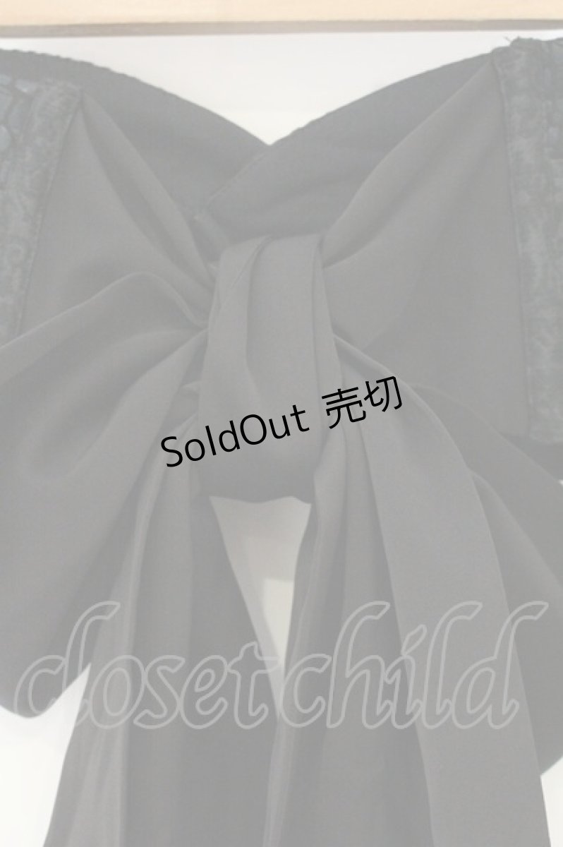 画像4: Qutie Frash / プレミアムセット2024-朧月-　リボンコルセット  ブラック O-26-09-10-077-QU-ZA-OW-OS (4)