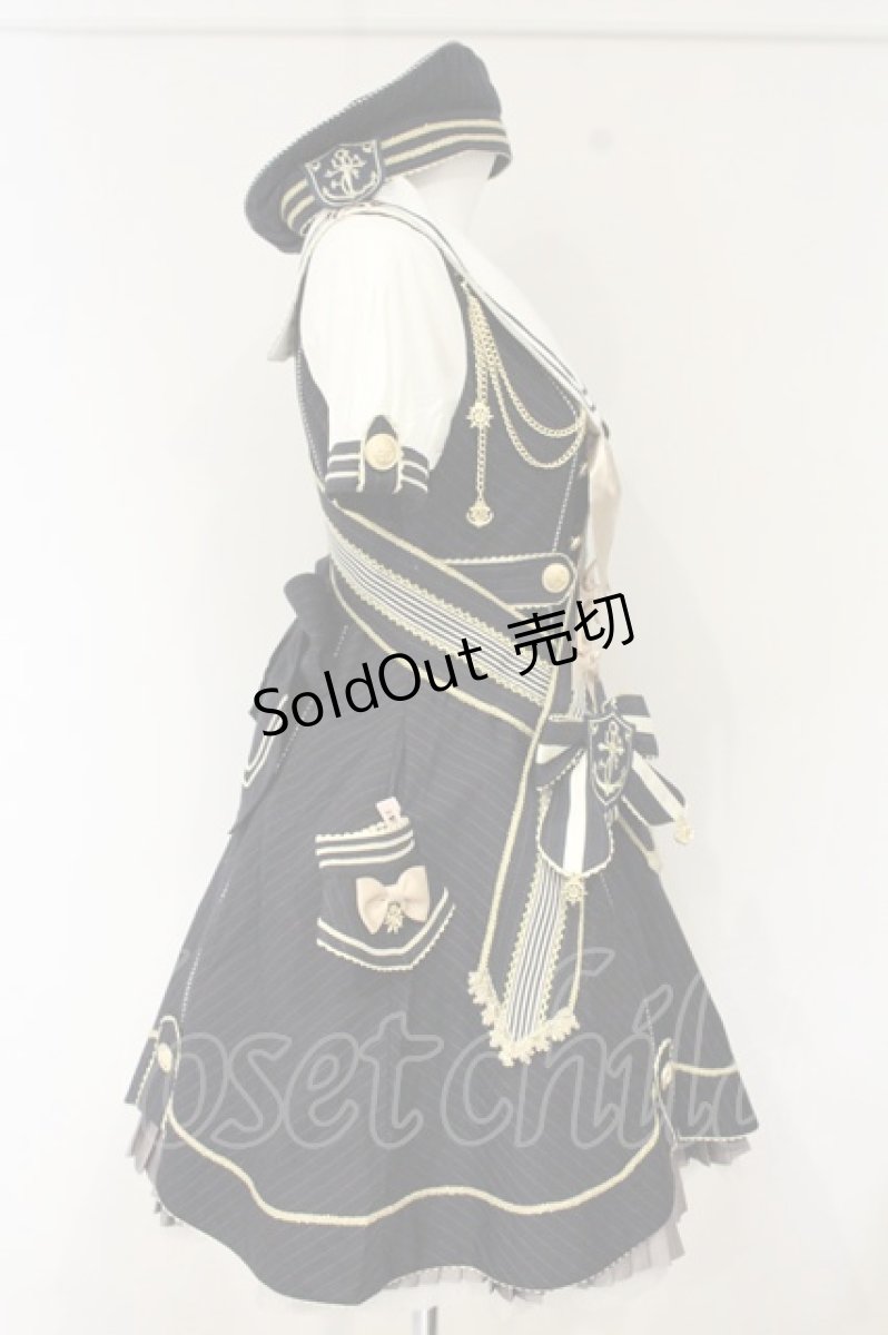 画像4: Lost Tree / 帆風〜Akademie der Meeresbriste」 夏服セーラーワンピース  ネイビー×シロ O-26-09-10-006-LO-OP-IG-OS (4)