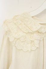 画像2: Bis Rich Girl / コットンレースブラウス   O-26-09-10-079-LO-BL-IG-OS (2)