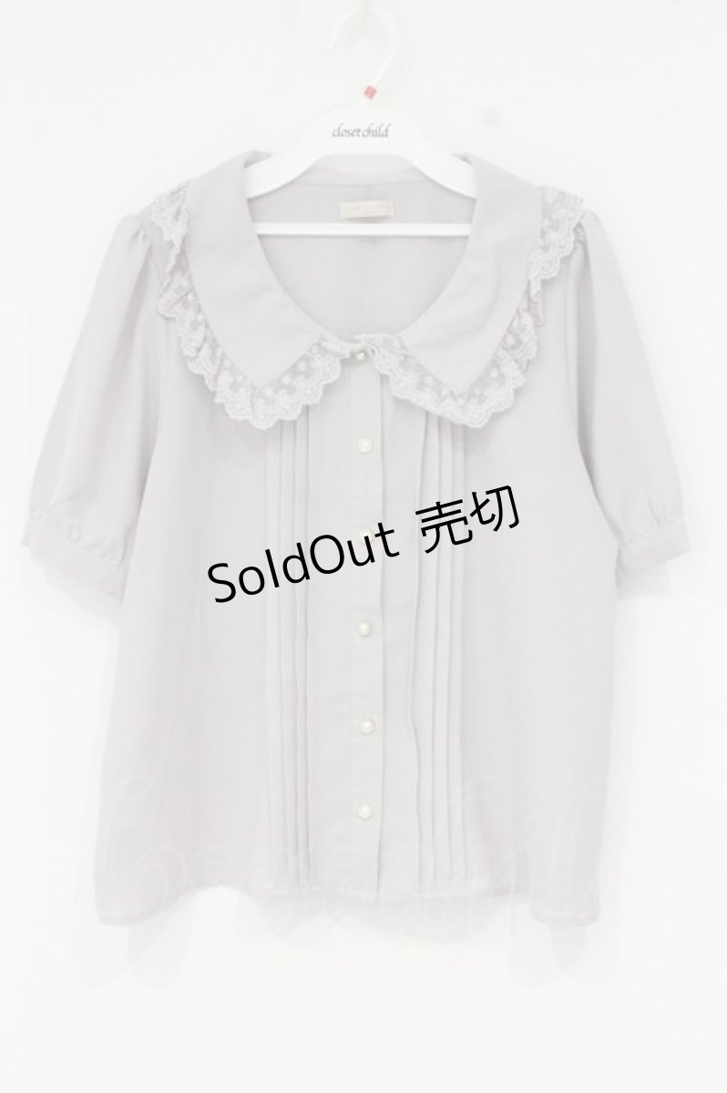 画像1: axes femme POETIQUE / ピンタックブラウス M ピンクグレー O-26-09-10-021-AX-BL-IG-OS (1)