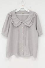 画像1: axes femme POETIQUE / ピンタックブラウス M ピンクグレー O-26-09-10-021-AX-BL-IG-OS (1)