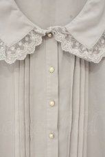画像2: axes femme POETIQUE / ピンタックブラウス M ピンクグレー O-26-09-10-021-AX-BL-IG-OS (2)