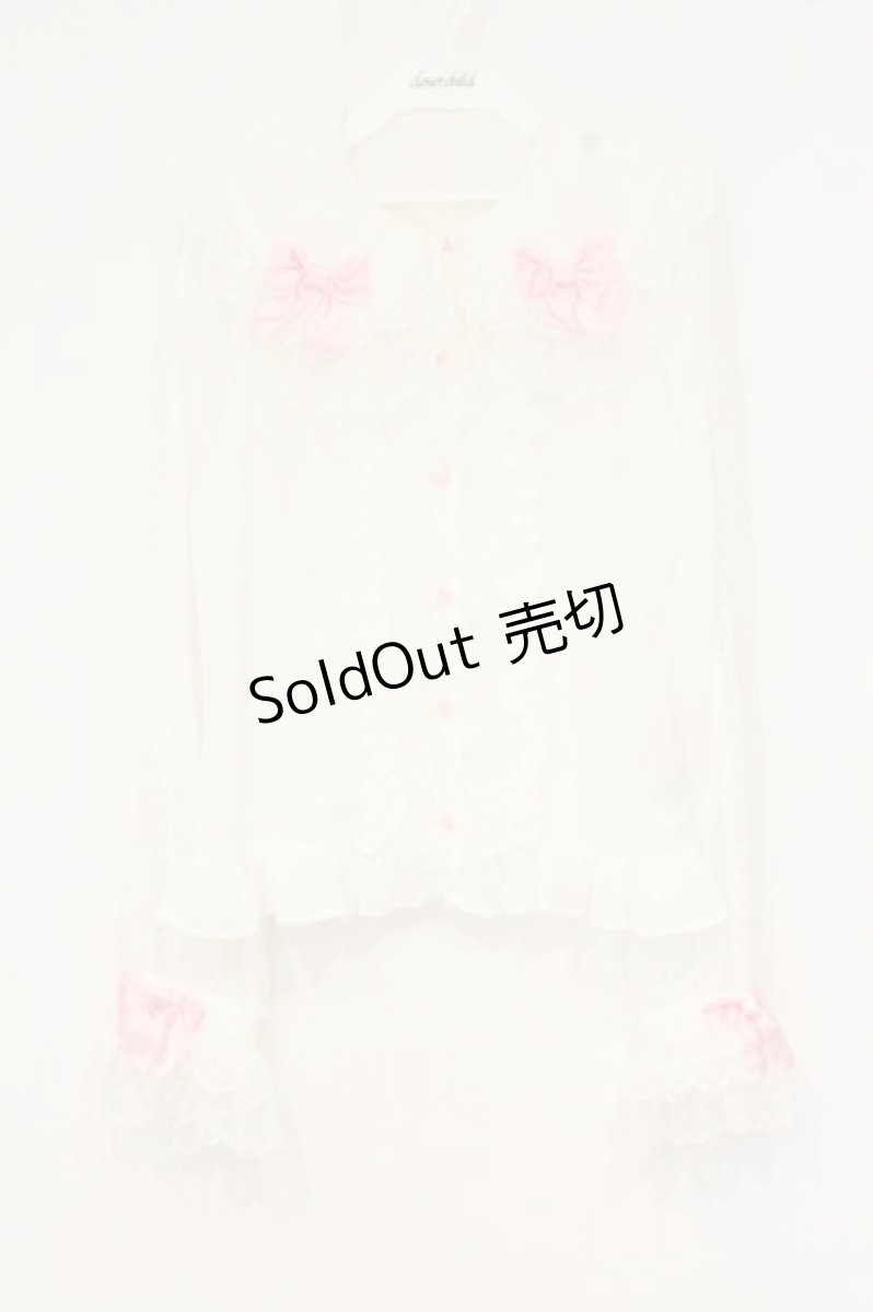 画像1: Angelic Pretty / ドレッシーリボンレースブラウス（2026）  シロ×ピンク O-26-09-10-023-AP-BL-IG-OS (1)