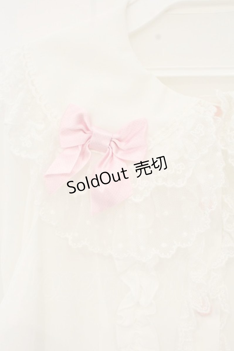 画像2: Angelic Pretty / ドレッシーリボンレースブラウス（2026）  シロ×ピンク O-26-09-10-023-AP-BL-IG-OS (2)