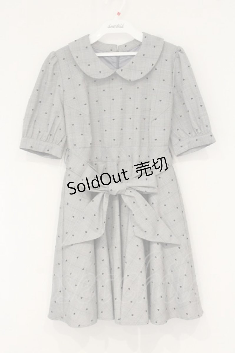 画像1: evelyn / グレンチェックハートドットワンピース  グレー O-26-09-10-024-LO-OP-IG-OS (1)