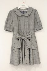 画像1: evelyn / グレンチェックハートドットワンピース  グレー O-26-09-10-024-LO-OP-IG-OS (1)
