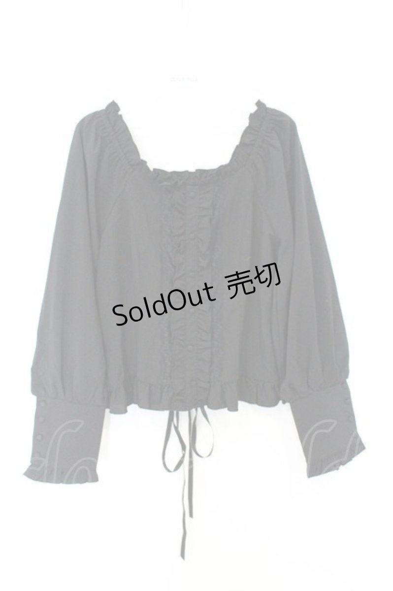 画像1: axes femme / ラフィンブラウス F クロ O-26-09-11-045-AX-BL-IG-OS (1)