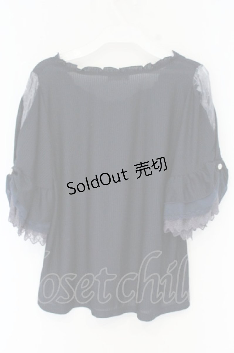 画像3: axes femme / 袖レース切替トップス M ネイビー O-26-09-11-054-AX-TO-IG-OS (3)