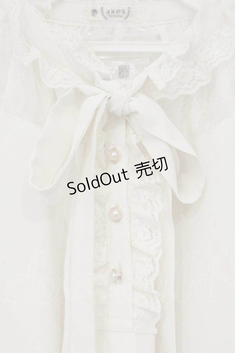 画像2: axes femme / ガーベラ刺繍ボリューム袖ブラウス F アイボリー O-26-09-11-1003-AX-BL-IG-OS (2)