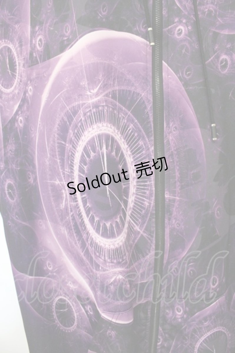 画像2: NieR Clothing / 転写ZIPパーカー F パープル×クロック O-26-09-11-1035-PU-TO-OW-OS (2)