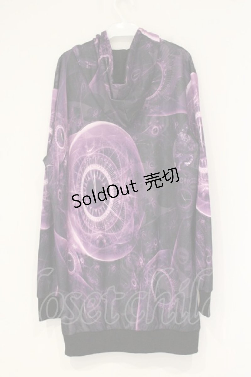 画像3: NieR Clothing / 転写ZIPパーカー F パープル×クロック O-26-09-11-1035-PU-TO-OW-OS (3)