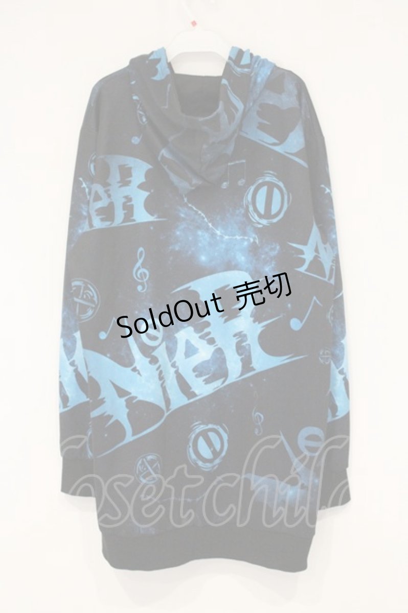 画像3: NieR Clothing / 転写ZIPパーカー F ブラック×ブルーロゴ O-26-09-11-1038-PU-TO-OW-OS (3)