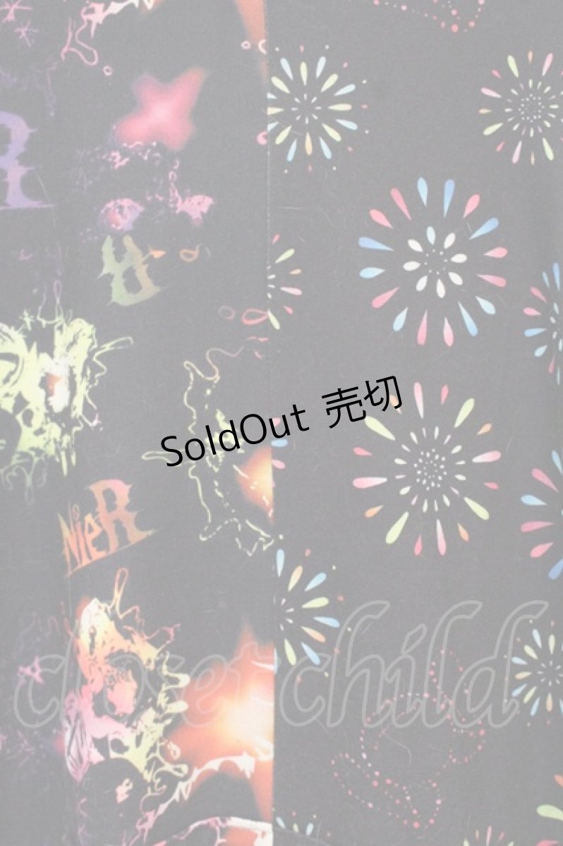 画像2: NieR Clothing / 転写パーカー F ブラック×花火 O-26-09-11-1039-PU-TO-OW-OS (2)
