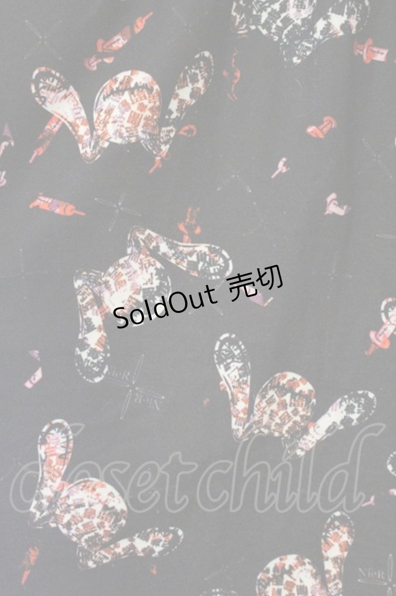 画像2: NieR Clothing / ブロッキングサルエルパンツ F ブラック×病み O-26-09-11-1040-PU-PA-OW-OS (2)