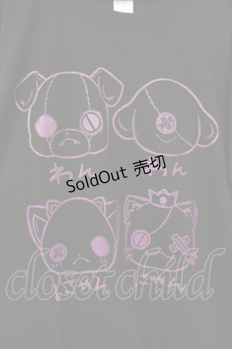 画像2: NieR Clothing / プリントTシャツ XL ブラック×ワンニャン O-26-09-11-1048-PU-TS-OW-OS (2)
