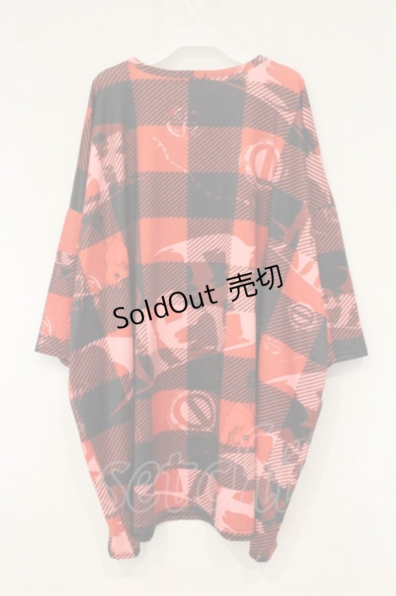 画像3: NieR Clothing / 転写BIGTシャツ F レッド×ロゴ O-26-09-11-1053-PU-TO-OW-OS (3)