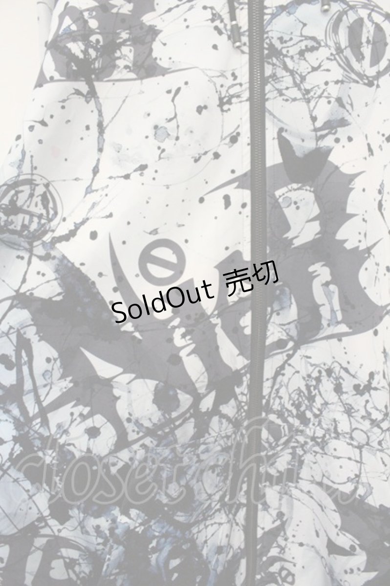 画像2: NieR Clothing / 転写ZIPパーカー F ブルー系スプラッシュ O-26-09-11-1054-PU-TO-OW-OS (2)