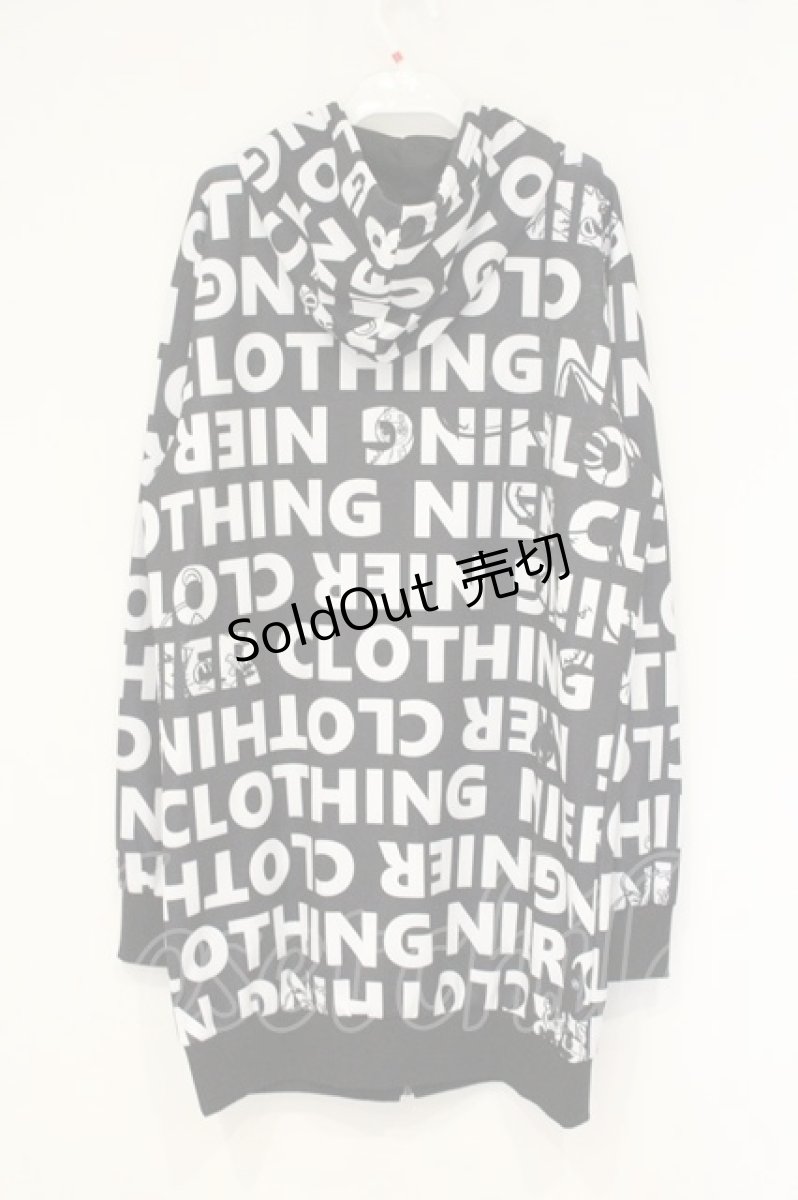 画像3: NieR Clothing / 転写ZIPパーカー F ブラック×ホワイトロゴ O-26-09-11-1055-PU-TO-OW-OS (3)