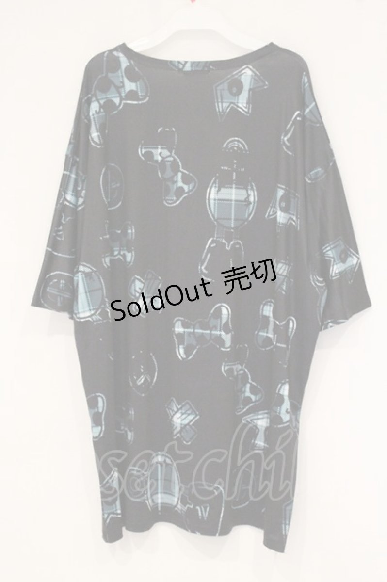 画像3: NieR Clothing / 転写BIGTシャツ F ブラック×チェックロゴ O-26-09-11-1057-PU-TO-OW-OS (3)