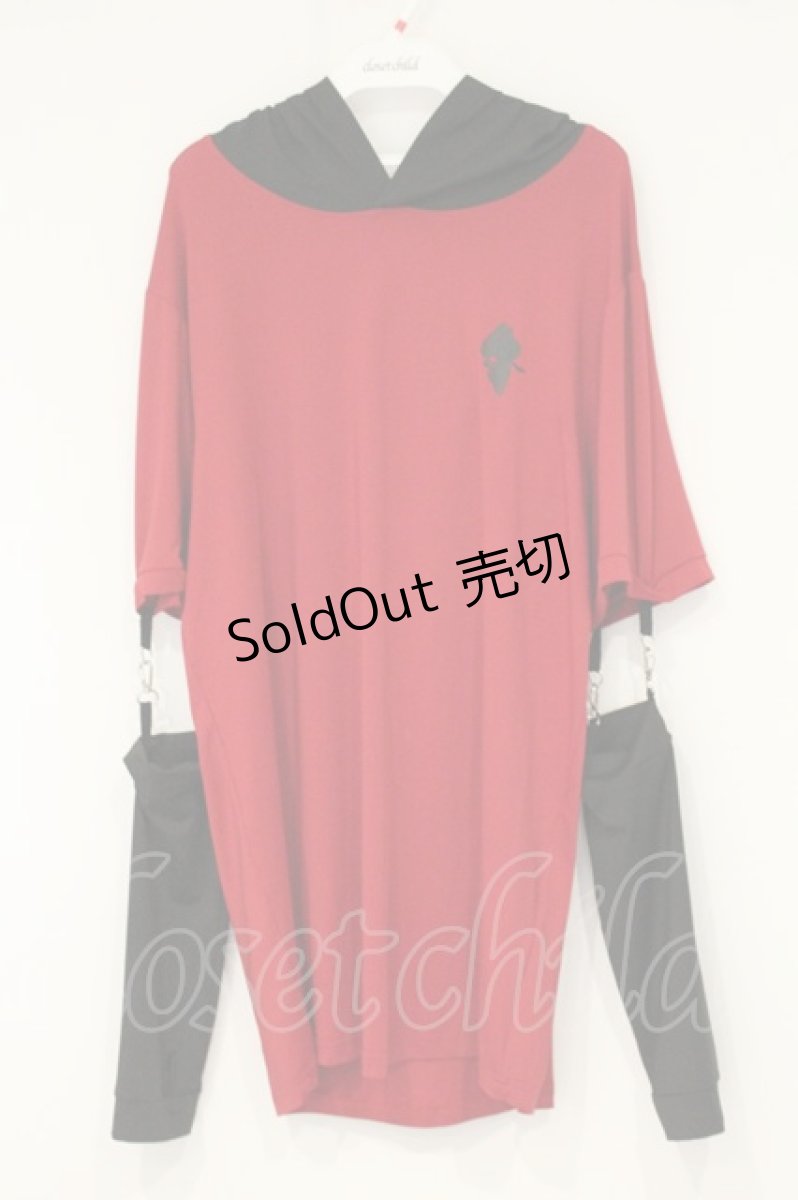 画像1: NieR Clothing / 袖セパレートパーカー F レッド×ブラック O-26-09-11-1059-PU-TO-OW-OS (1)