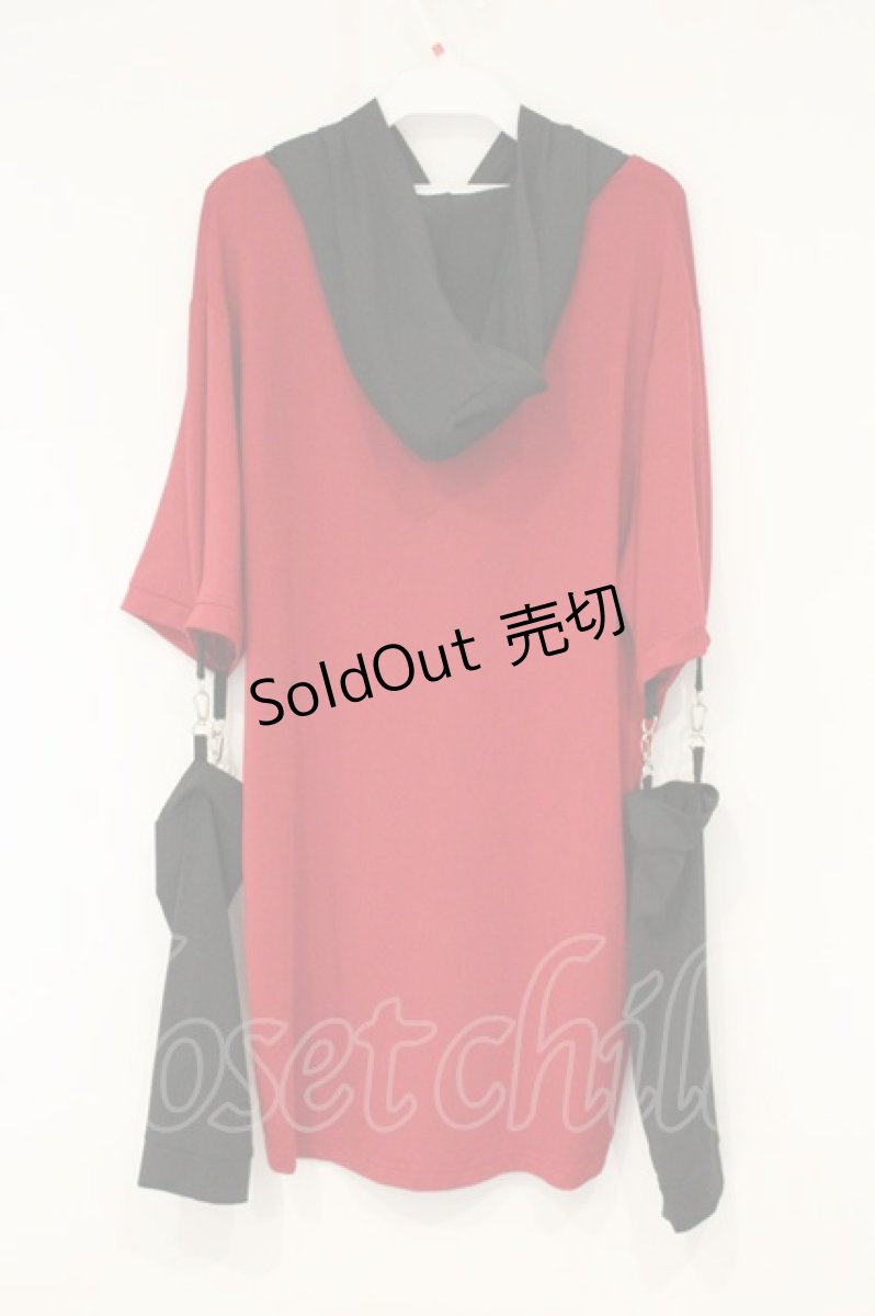 画像3: NieR Clothing / 袖セパレートパーカー F レッド×ブラック O-26-09-11-1059-PU-TO-OW-OS (3)