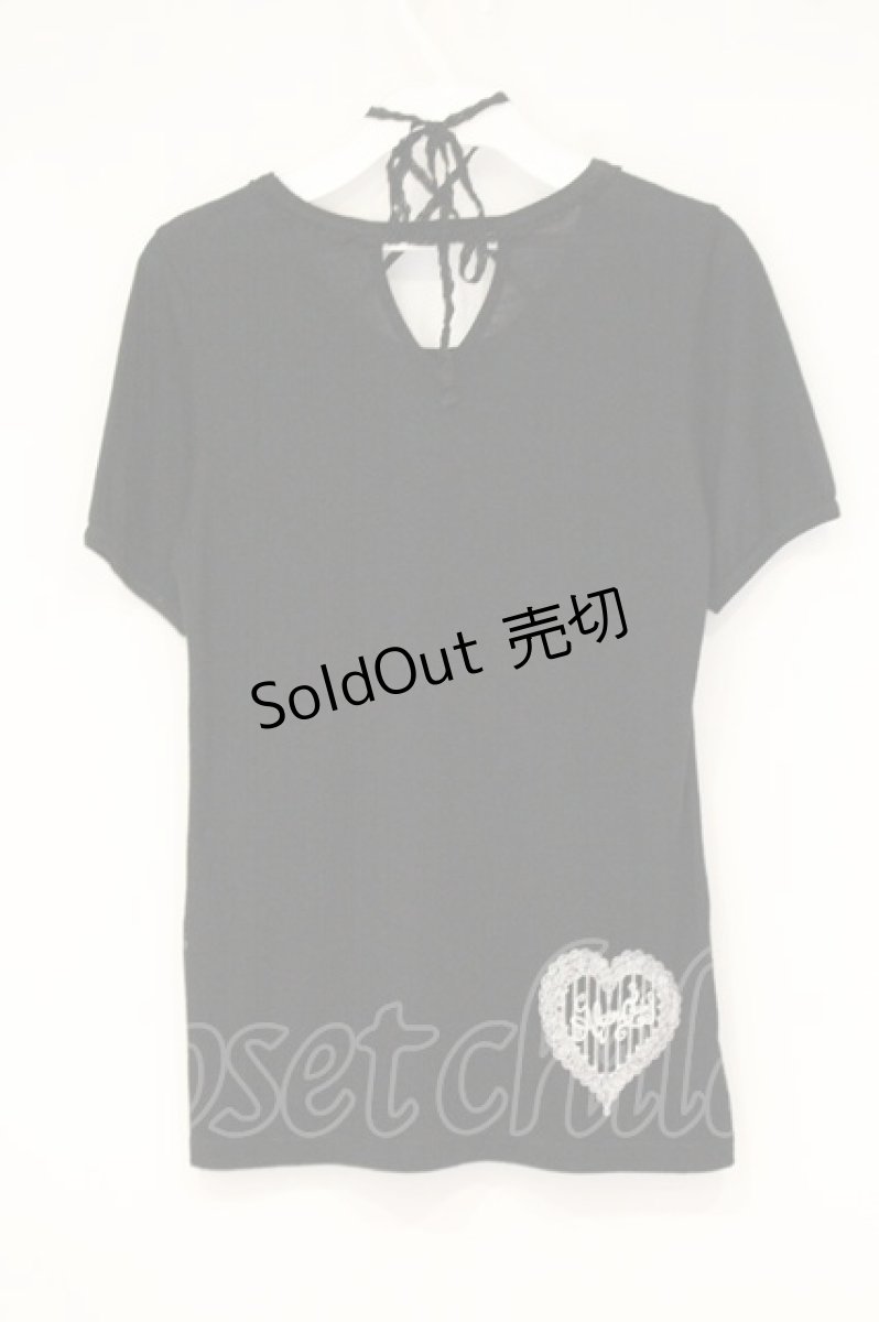 画像3: ALGONQUINS / ローズフレームホルターTシャツ  ブラック O-26-09-11-1076-AL-TO-IG-OS (3)