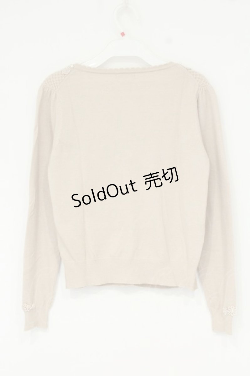 画像4: axes femme / パール配色ワッフルニットカーディガン M ベージュ O-26-09-11-1010-AX-TO-IG-OS (4)