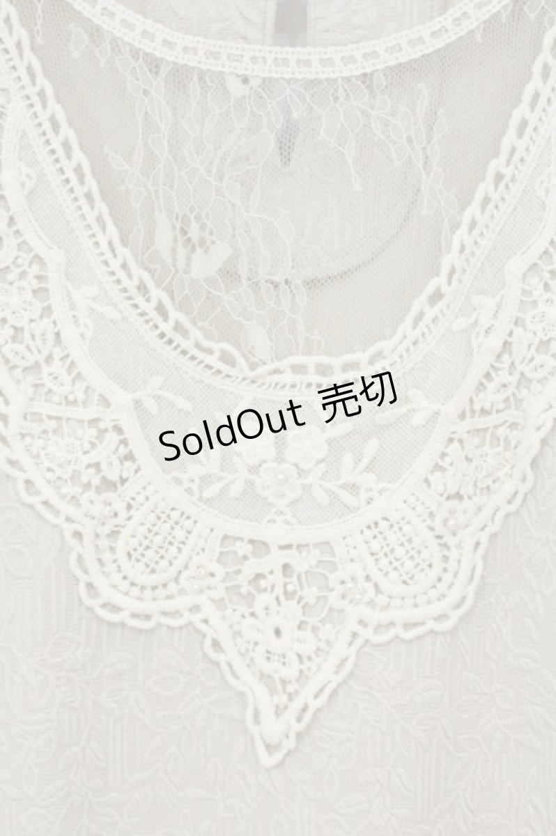 画像2: axes femme / モチーフレースジャガードカットプルオーバー  ベージュ O-26-09-11-1014-AX-TO-IG-OS (2)