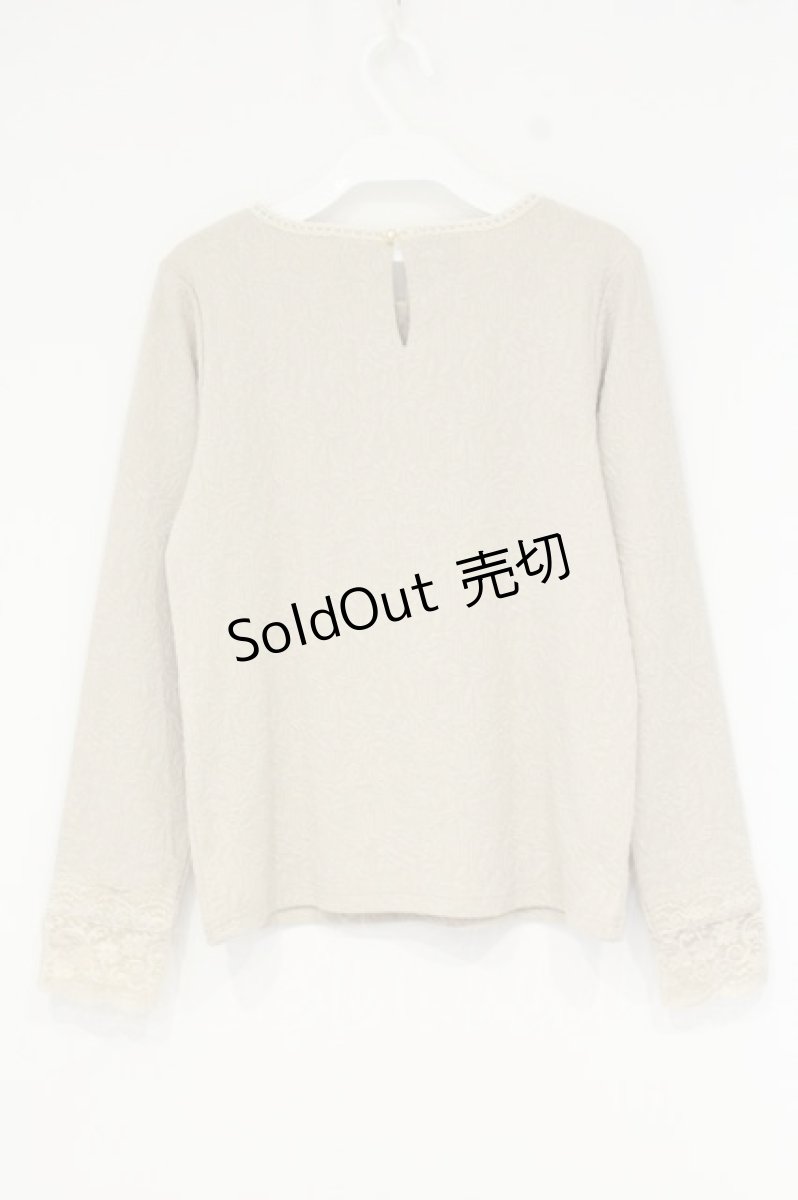 画像4: axes femme / モチーフレースジャガードカットプルオーバー  ベージュ O-26-09-11-1014-AX-TO-IG-OS (4)
