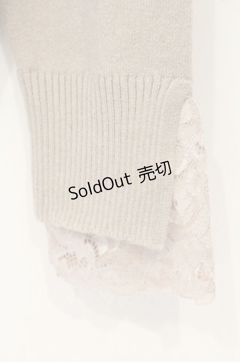 画像2: axes femme / レース配色Vネックニット M ベージュ O-26-09-11-1019-AX-TO-IG-OS (2)